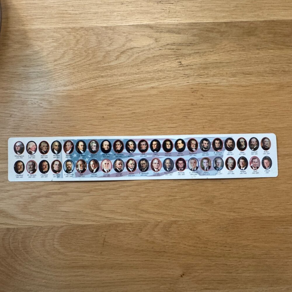American Discovery Presidents of the United States Flexible Ruler, Circa 1999